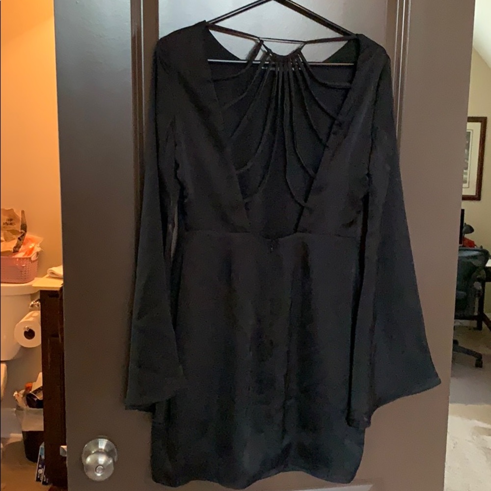 Black backless dress